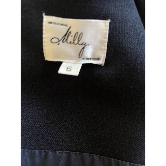 Milly linen silk wool Mod sheath dress workwear sleeveless knee length size 6 - Picture 7 of 7